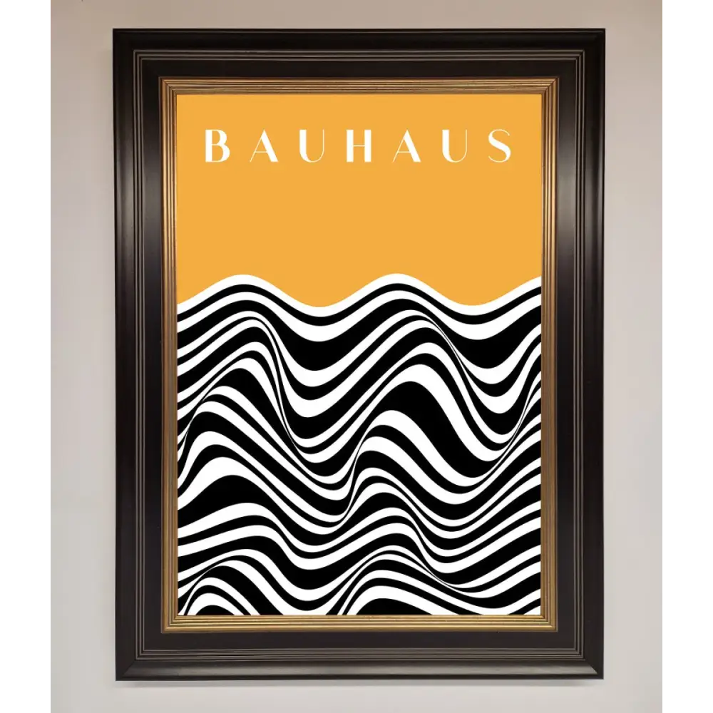 Bauhaus Yellow Framed Poster - A3 (29.7 x 42 cm) / Black Gold - Framed Print