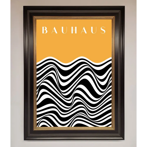 Bauhaus Yellow Framed Poster - A3 (29.7 x 42 cm) / Black Gold - Framed Print