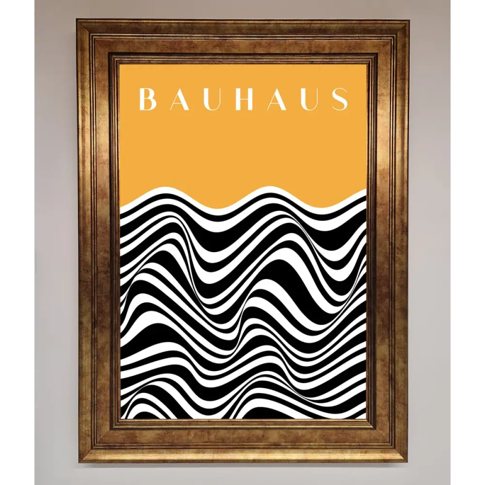 Bauhaus Yellow Framed Poster - A3 (29.7 x 42 cm) / Bronze - Framed Print