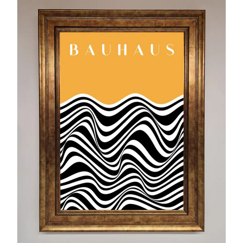 Bauhaus Yellow Framed Poster - A3 (29.7 x 42 cm) / Bronze - Framed Print