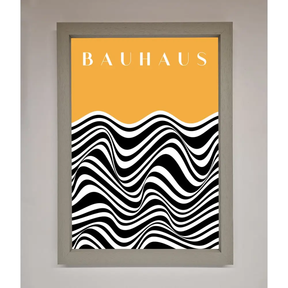 Bauhaus Yellow Framed Poster - A3 (29.7 x 42 cm) / Grey - Framed Print