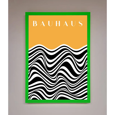 Bauhaus Yellow Framed Poster - A3 (29.7 x 42 cm) / Neon Dark Green - Framed Print