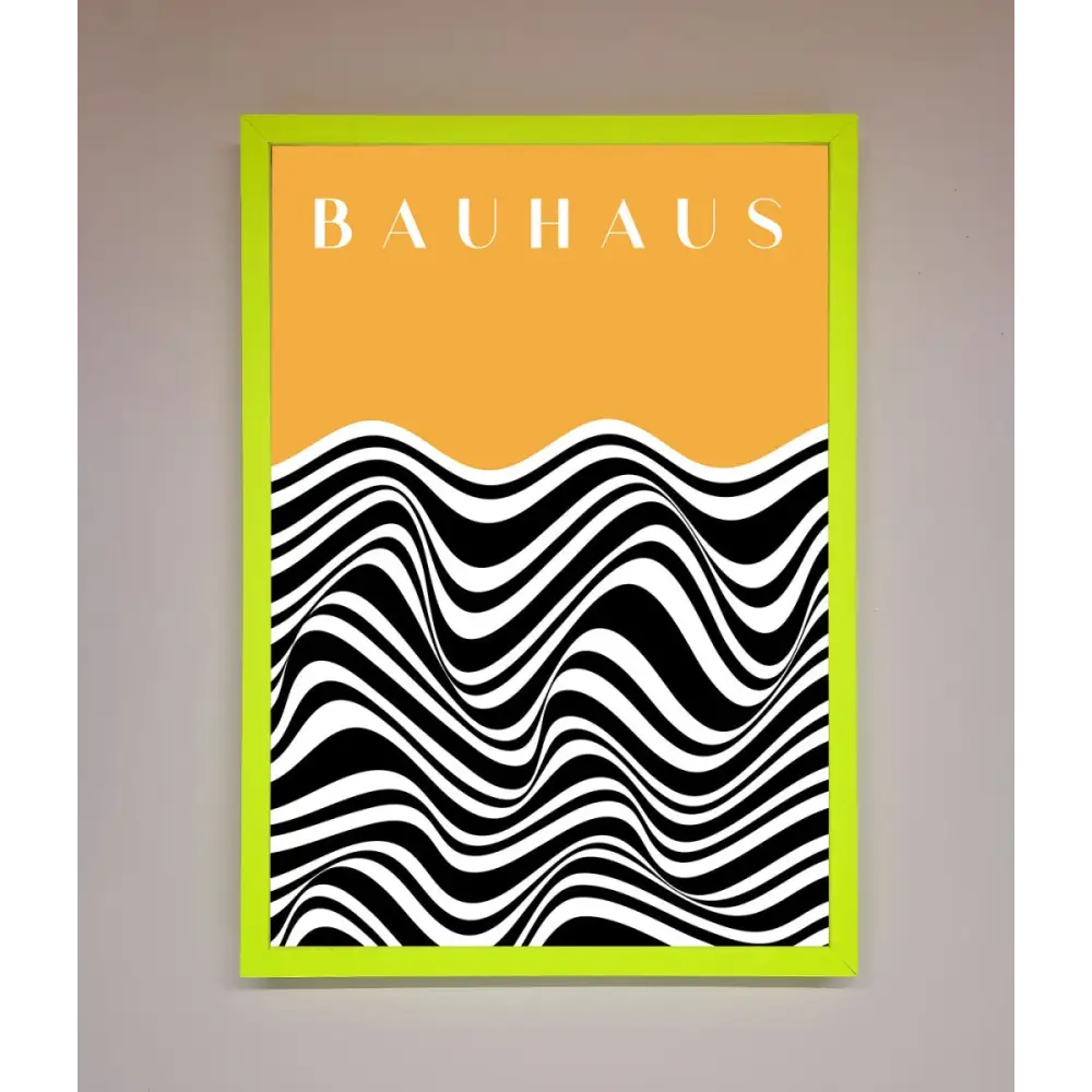 Bauhaus Yellow Framed Poster - A3 (29.7 x 42 cm) / Neon Green - Framed Print