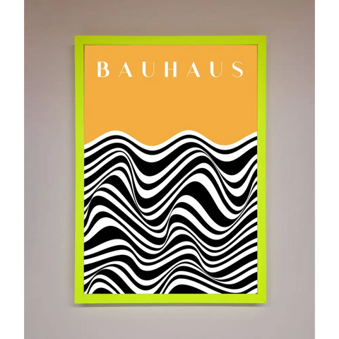 Bauhaus Yellow Framed Poster - A3 (29.7 x 42 cm) / Neon Green - Framed Print