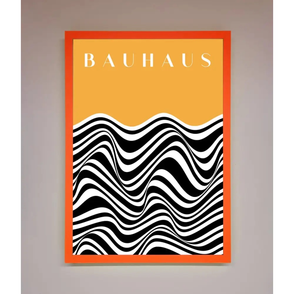 Bauhaus Yellow Framed Poster - A3 (29.7 x 42 cm) / Neon Orange - Framed Print