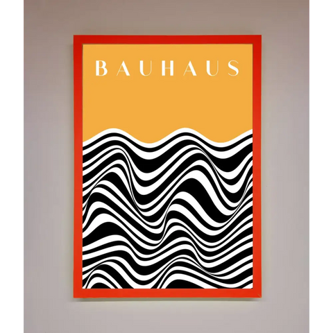 Bauhaus Yellow Framed Poster - A3 (29.7 x 42 cm) / Neon Red - Framed Print