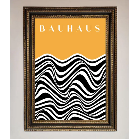 Bauhaus Yellow Framed Poster - A3 (29.7 x 42 cm) / Ornate Gold Black - Framed Print