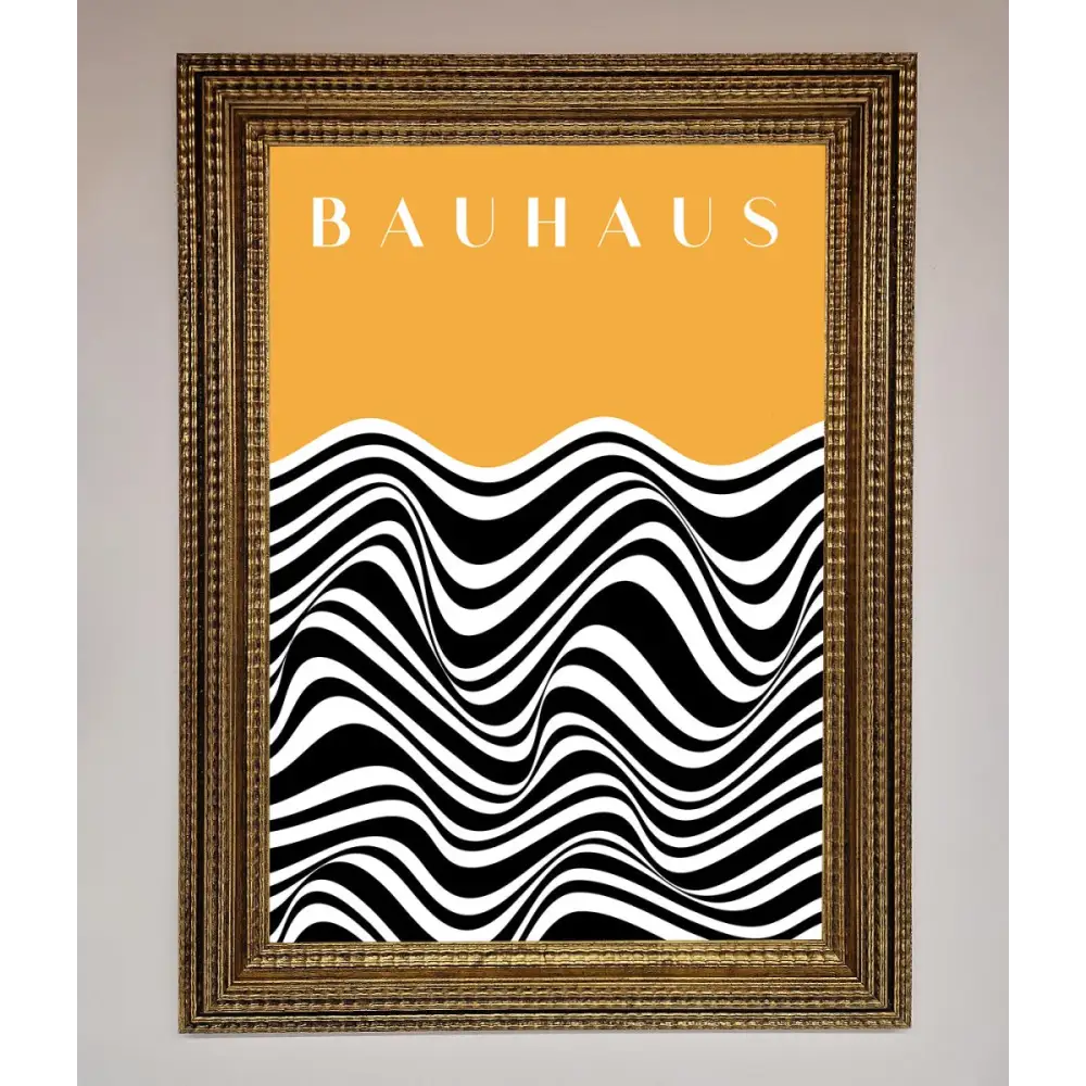 Bauhaus Yellow Framed Poster - A3 (29.7 x 42 cm) / Ornate Gold - Framed Print