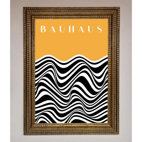 Bauhaus Yellow Framed Poster - A3 (29.7 x 42 cm) / Ornate Gold - Framed Print