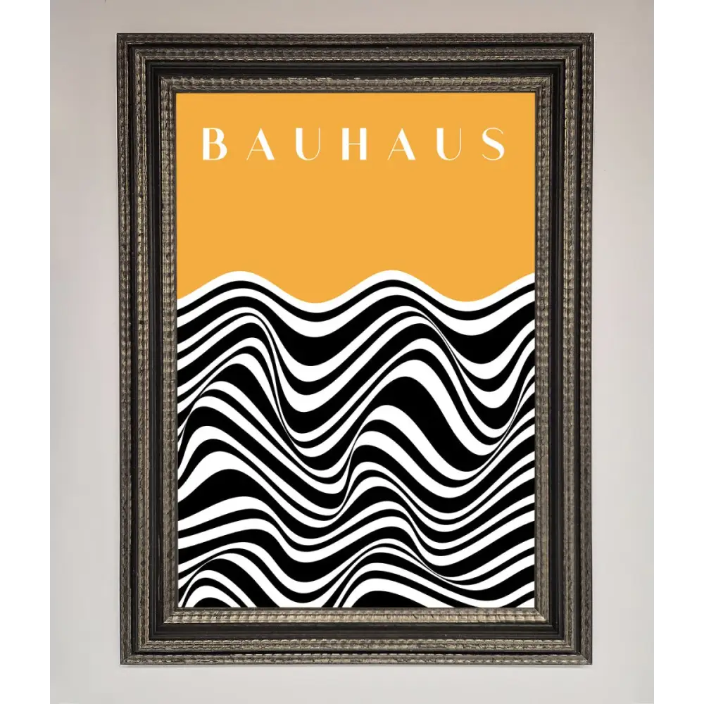 Bauhaus Yellow Framed Poster - A3 (29.7 x 42 cm) / Ornate Silver Black - Framed Print