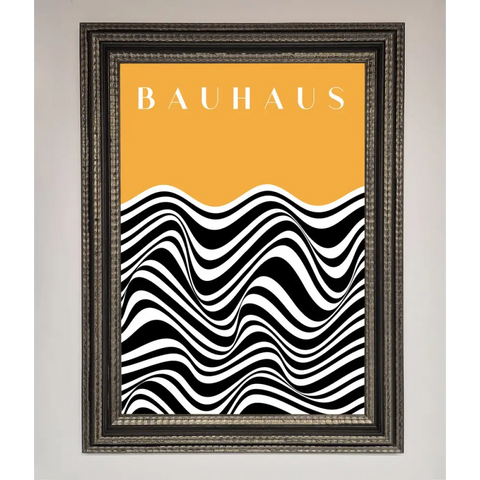 Bauhaus Yellow Framed Poster - A3 (29.7 x 42 cm) / Ornate Silver Black - Framed Print
