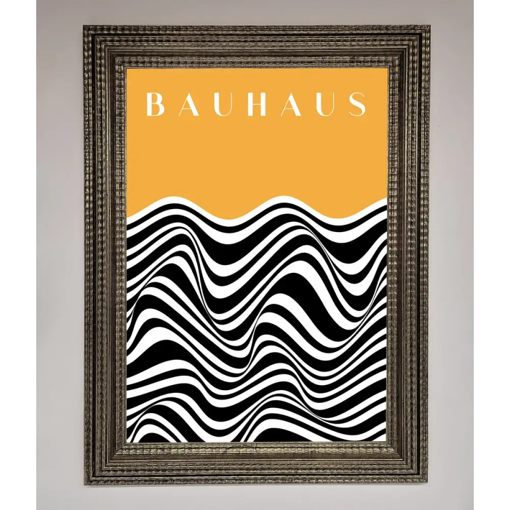 Bauhaus Yellow Framed Poster - A3 (29.7 x 42 cm) / Ornate Silver - Framed Print