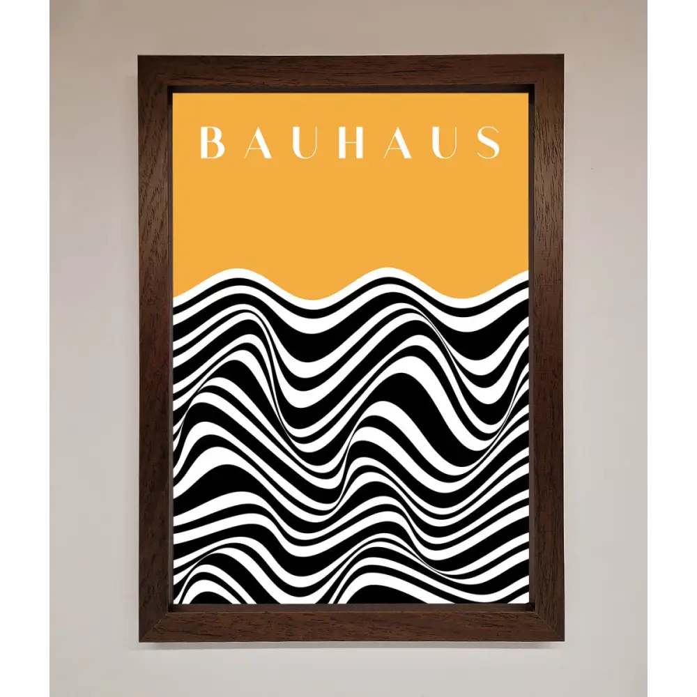 Bauhaus Yellow Framed Poster - A3 (29.7 x 42 cm) / Walnut - Framed Print