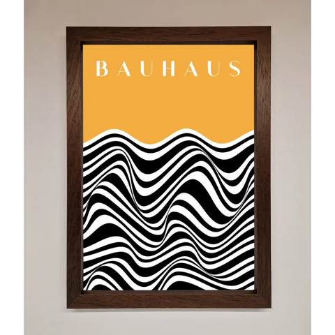 Bauhaus Yellow Framed Poster - A3 (29.7 x 42 cm) / Walnut - Framed Print