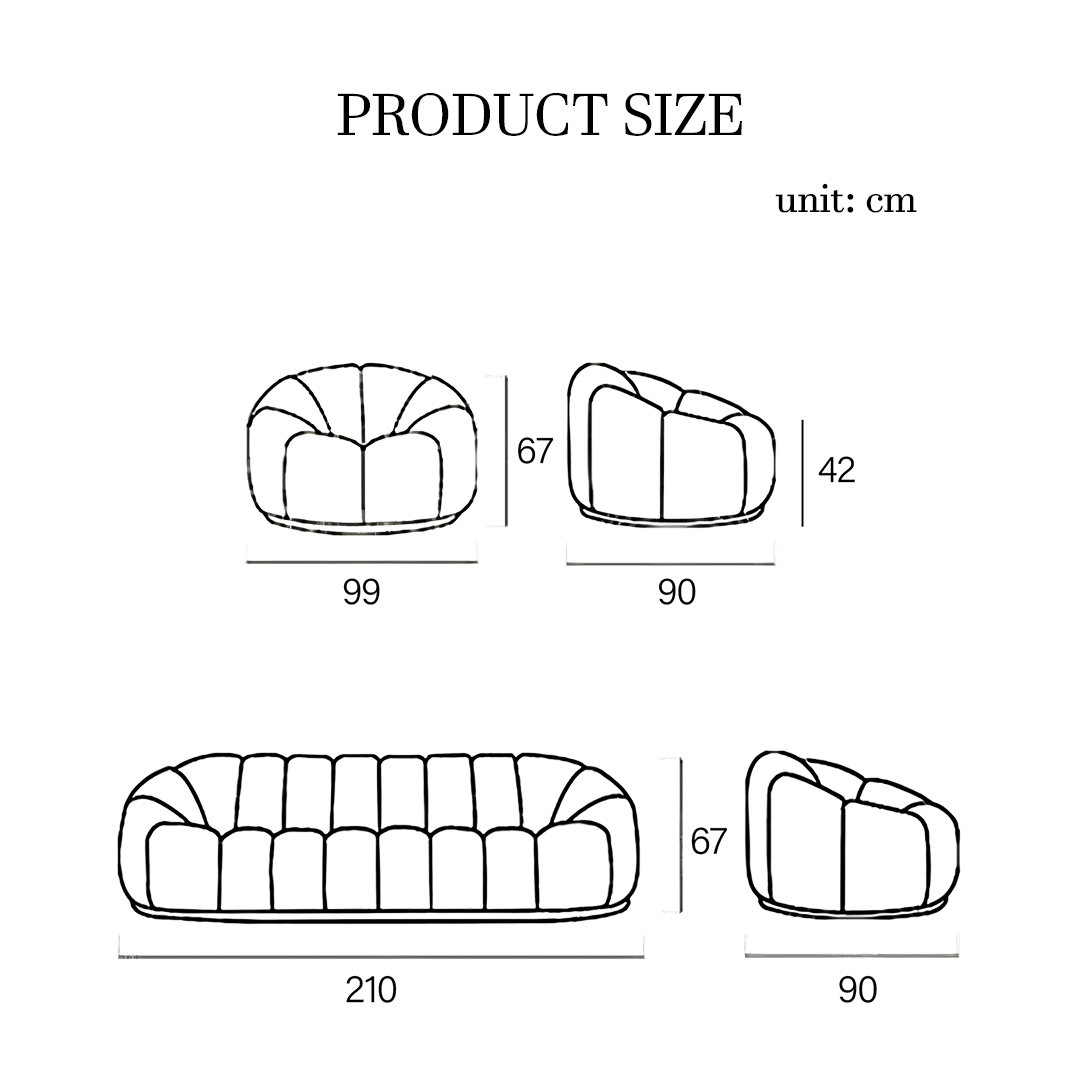 Grace Pumpkin Armchair, White Boucle
