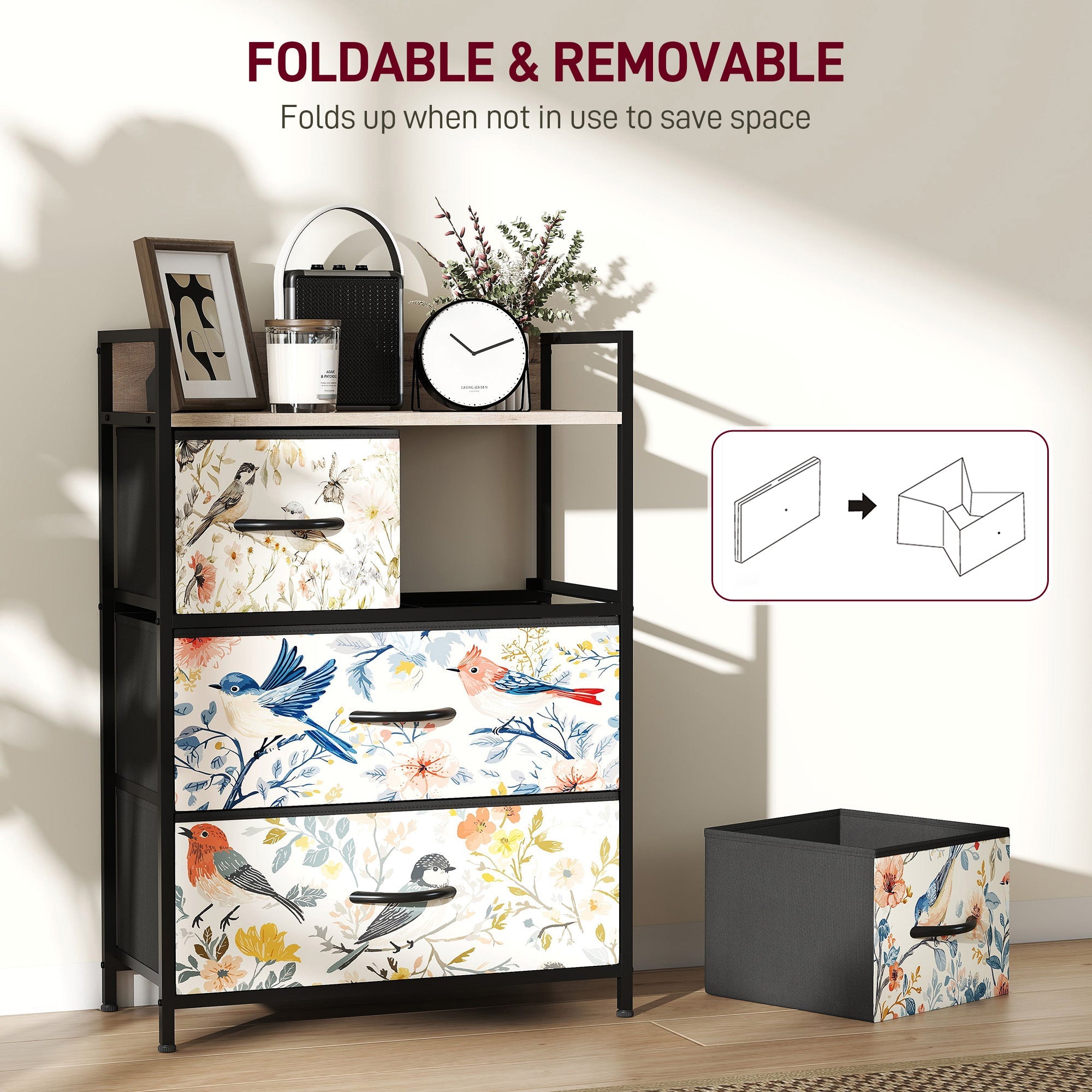 HOMCOM 4-Drawer Chest of Drawers - White