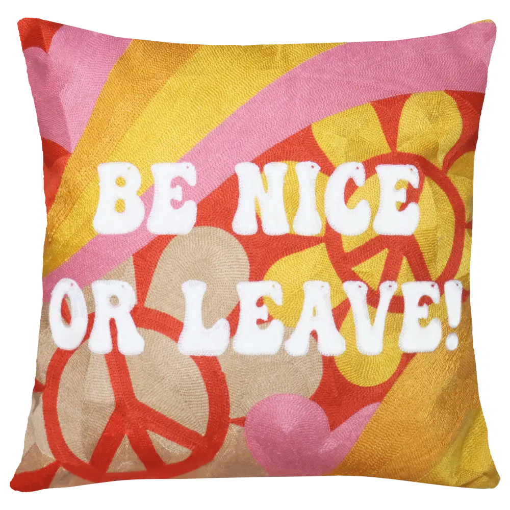 Be Nice or Leave Needlepoint Cushion - Cushion