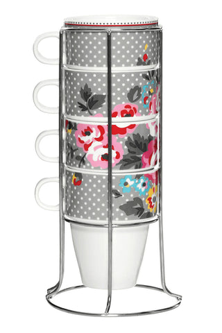 Pippa Set Of Four Stackable Mugs with Stand