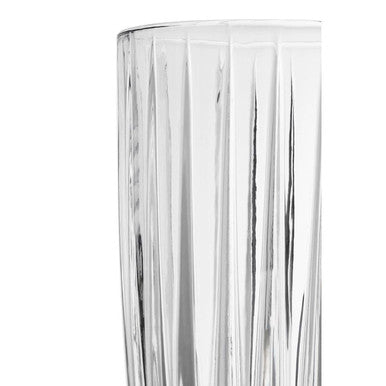 Clear glass beaufort crystal vase with vertical fluted ridges showcasing elegant crystal vase design