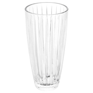 Clear glass beaufort crystal vase with vertical ribbed texture perfect for elegant flower arrangements