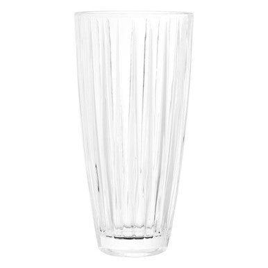 Clear glass beaufort crystal vase with vertical ribbed texture perfect for elegant floral arrangements