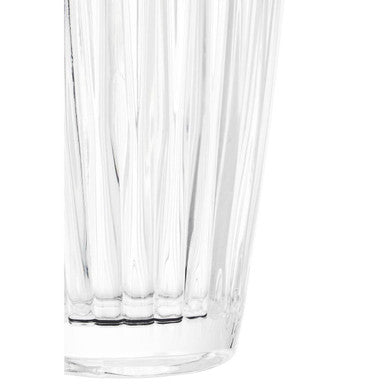 Clear glass beaufort crystal vase with vertical ridges showcasing elegant crystal design and texture