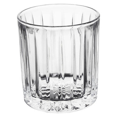 Beaufort set large tumblers clear crystal glass with vertical ridges and textured base perfect for drinks
