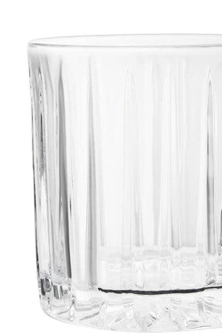 Clear glass crystal large tumbler from beaufort set with vertical ridges and textured base for stylish drinking