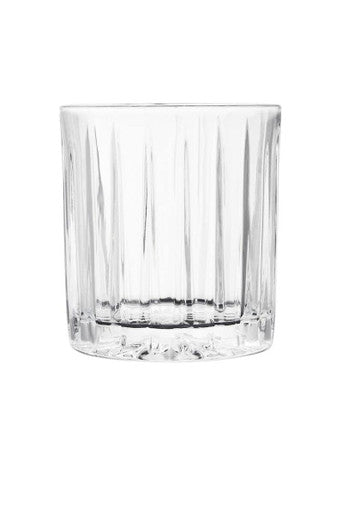 Clear glass crystal large tumbler with vertical ridges and textured base from beaufort set of 4 large tumblers