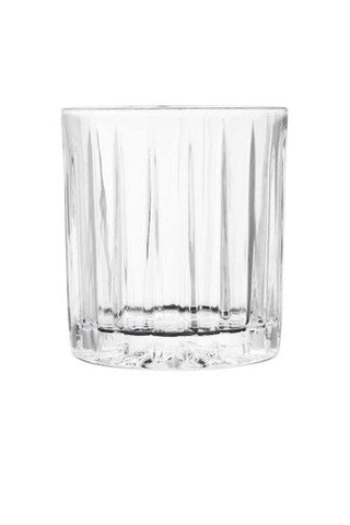 Clear glass crystal large tumbler with vertical ridges and textured base from beaufort set of 4 large tumblers