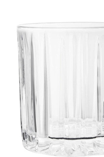 Beaufort set of 4 crystal large tumblers with clear glass, vertical ridges, and a textured base for elegant drinking
