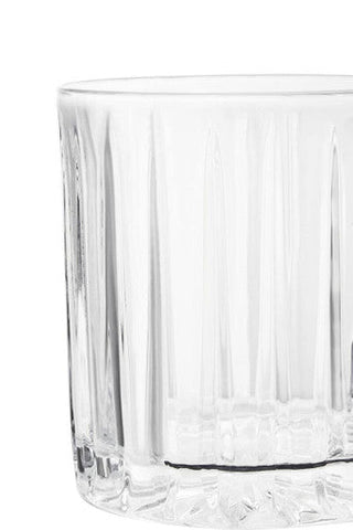 Beaufort set of 4 crystal large tumblers with clear glass, vertical ridges, and a textured base for elegant drinking