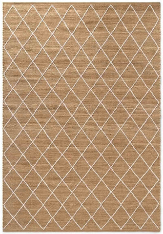 Jute Rug Kunu Natural Handwoven Diamond Design
