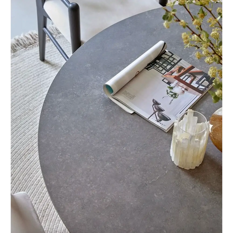 Bek Round Dining Table, Brown｜ DC Concept