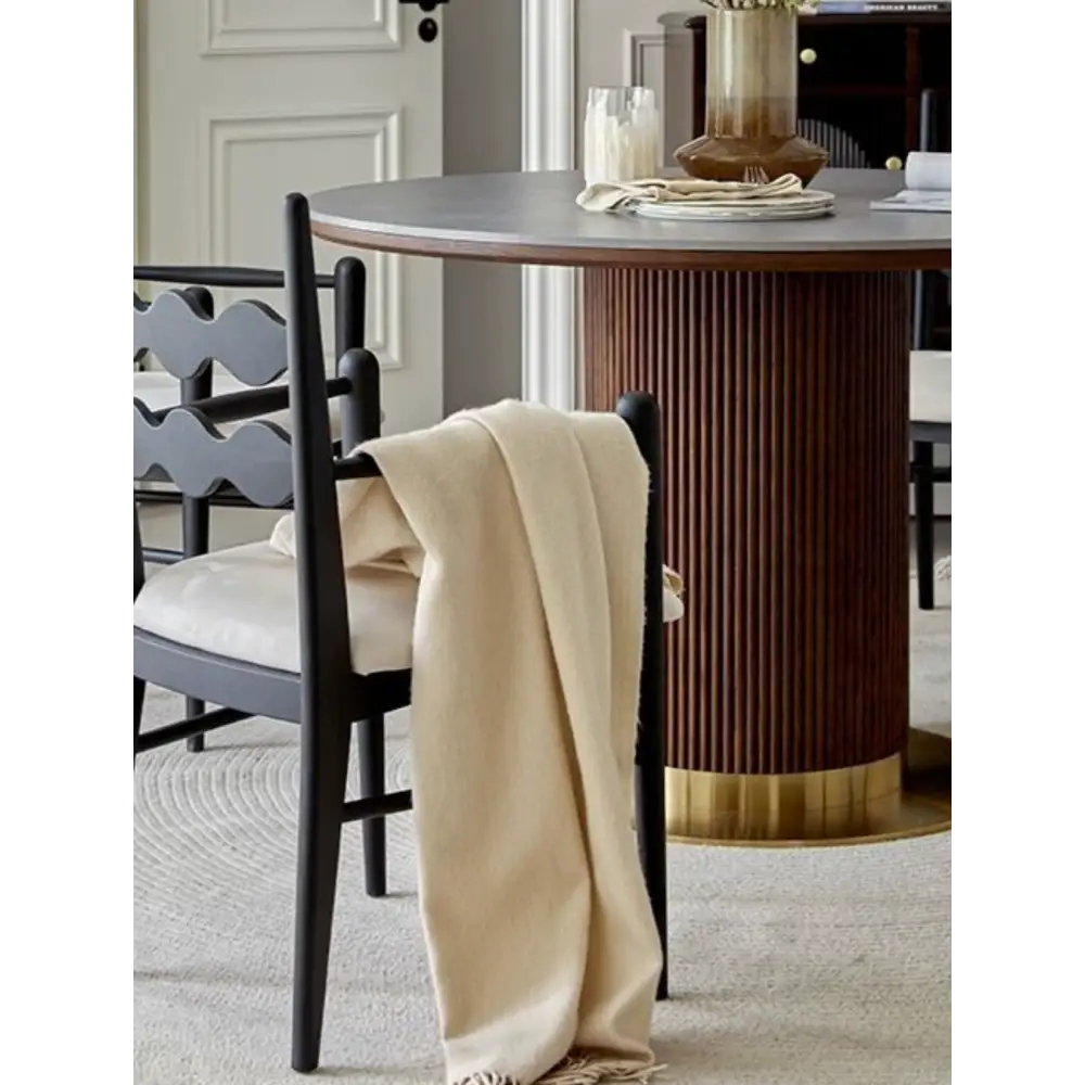 Bek Round Dining Table, Brown｜ DC Concept