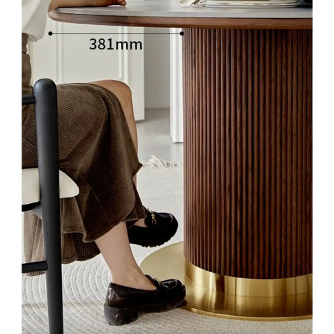 Bek Round Dining Table, Brown｜ DC Concept