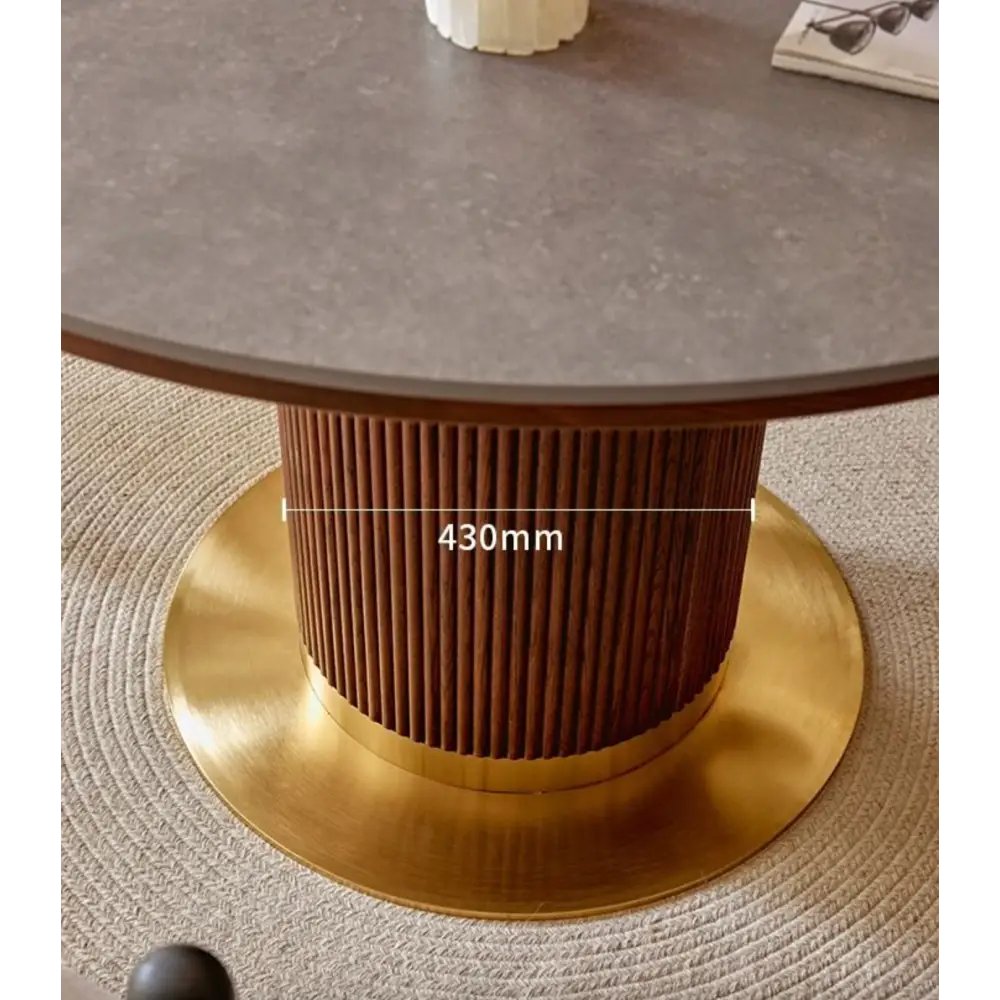 Bek Round Dining Table, Brown｜ DC Concept