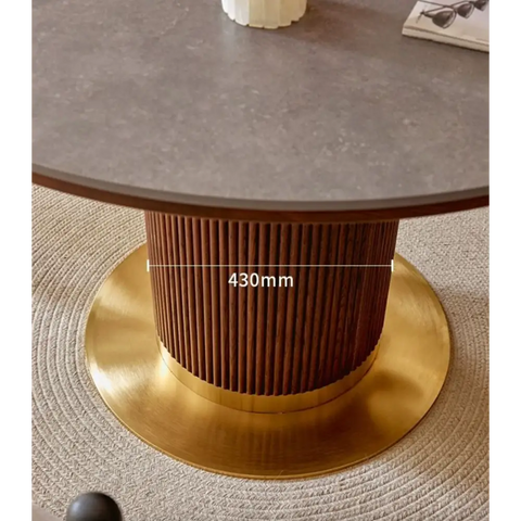 Bek Round Dining Table, Brown｜ DC Concept