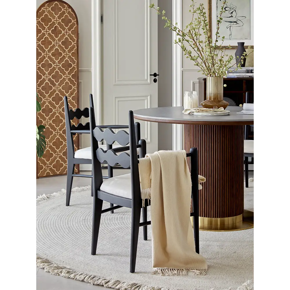 Bek Round Dining Table, Brown｜ DC Concept