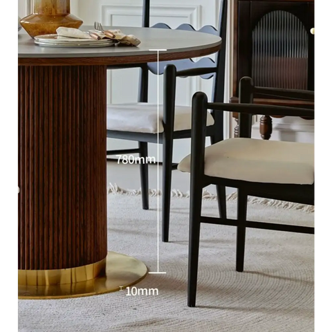 Bek Round Dining Table, Brown｜ DC Concept