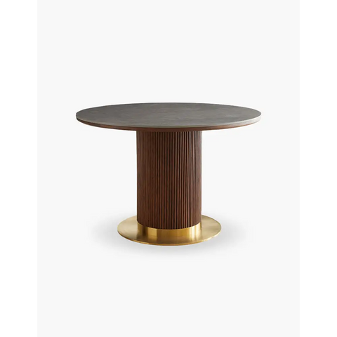 Bek Round Dining Table, Brown｜ DC Concept