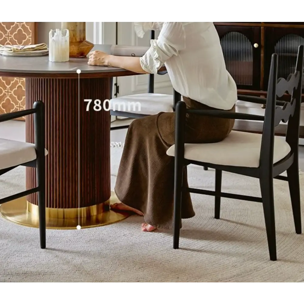 Bek Round Dining Table, Brown｜ DC Concept