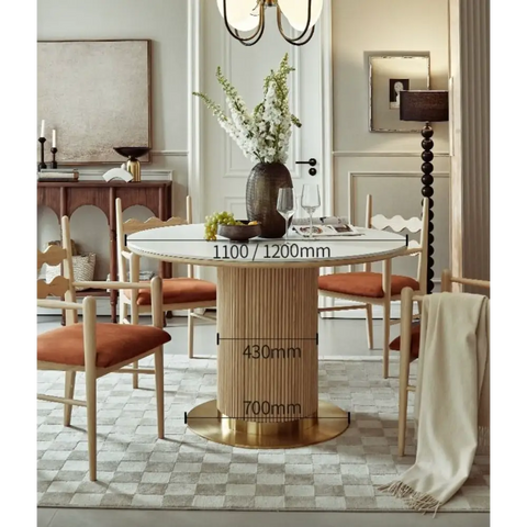 Bek Round Dining Table, White｜ DC Concept