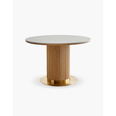 Bek Round Dining Table, White｜ DC Concept