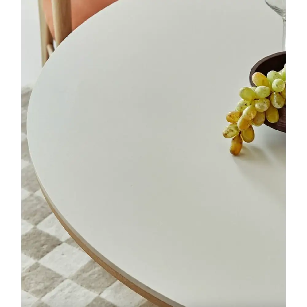 Bek Round Dining Table, White｜ DC Concept