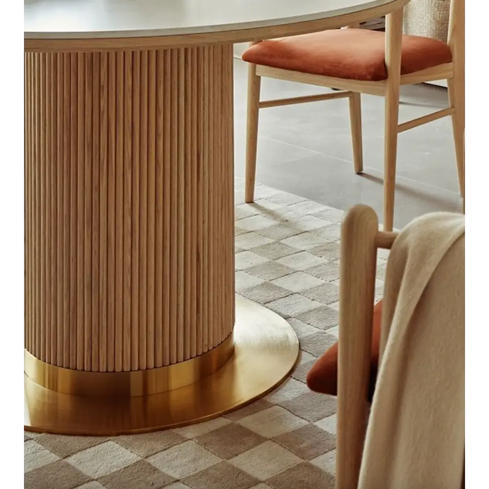 Bek Round Dining Table, White｜ DC Concept