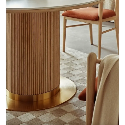 Bek Round Dining Table, White｜ DC Concept