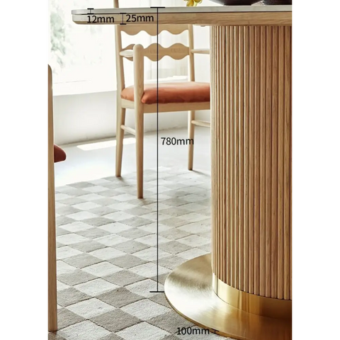 Bek Round Dining Table, White｜ DC Concept