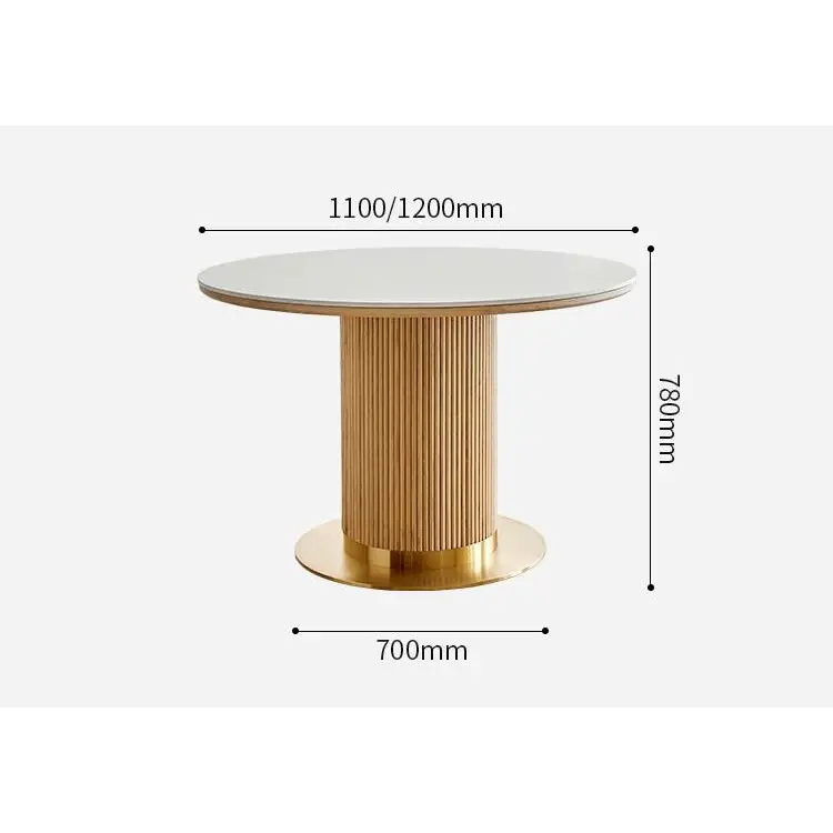 Bek Round Dining Table, White｜ DC Concept