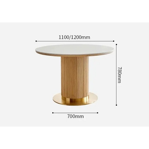 Bek Round Dining Table, White｜ DC Concept